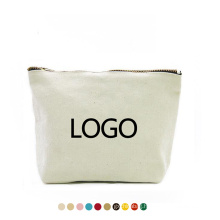 Custom Logo Travel Luxury Beauty Makeup Bag Bulk canvas Zipper Closure Travel white Cosmetic Bag